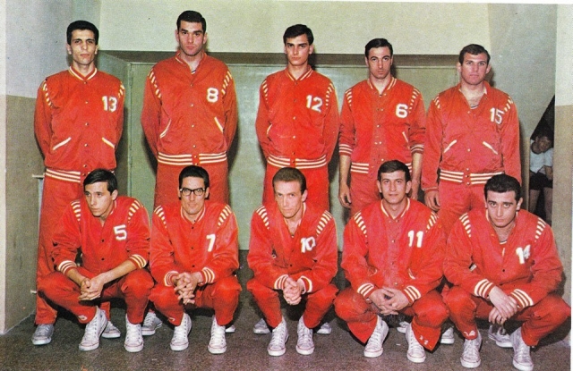 Formazione del Simmenthal 1966/67: Ongaro, Masini, Longhi, Vianello, Chubin, Iellini, Pieri, Riminucci, Gnocchi, Binda.